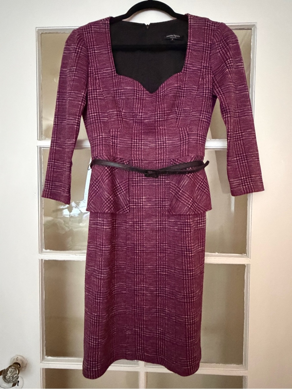 Nanette Lepore Pink and Black Plaid Dress